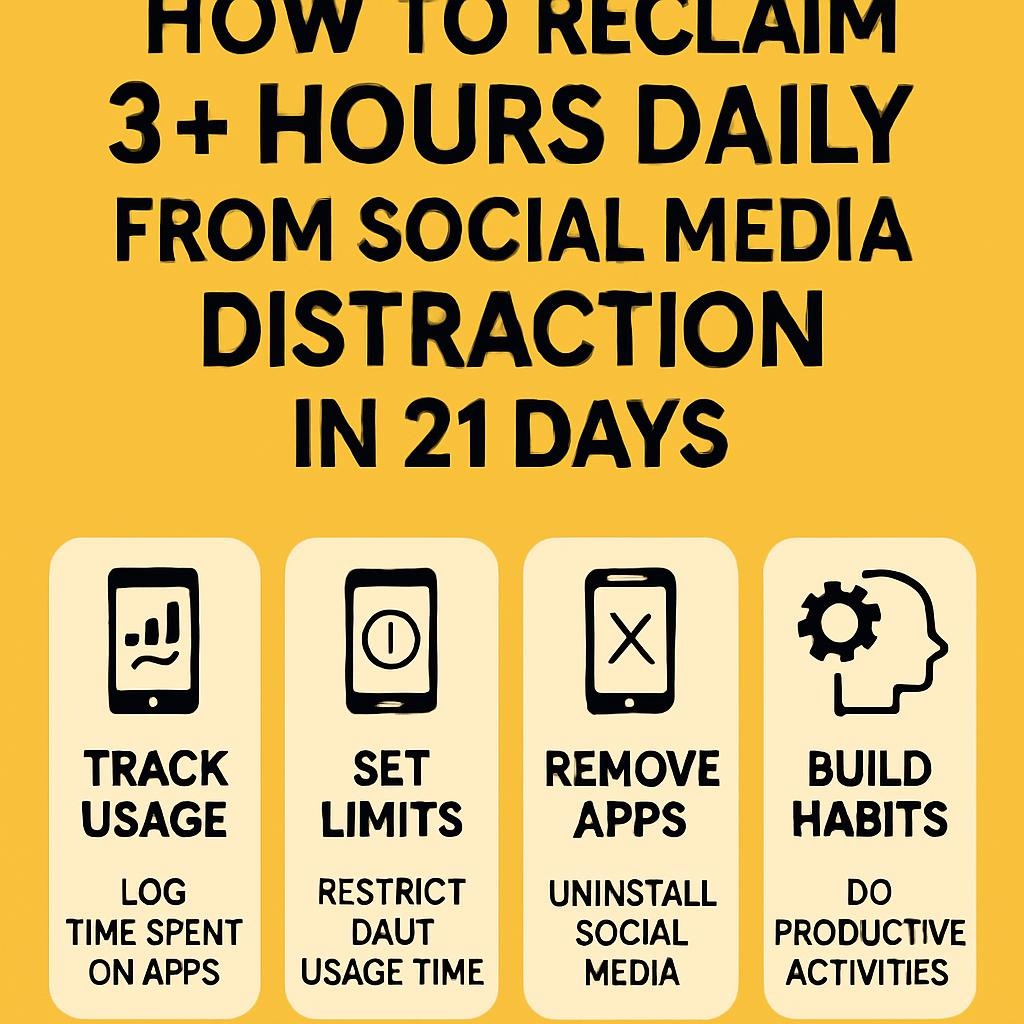 How to Reclaim 3+ Hours Daily from Social Media Distraction in 21 Days