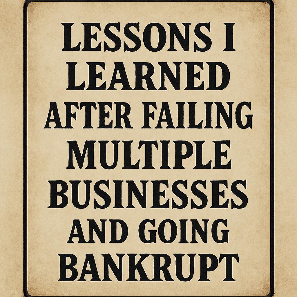 Lessons I Learned After Failing Multiple Businesses and Going Bankrupt