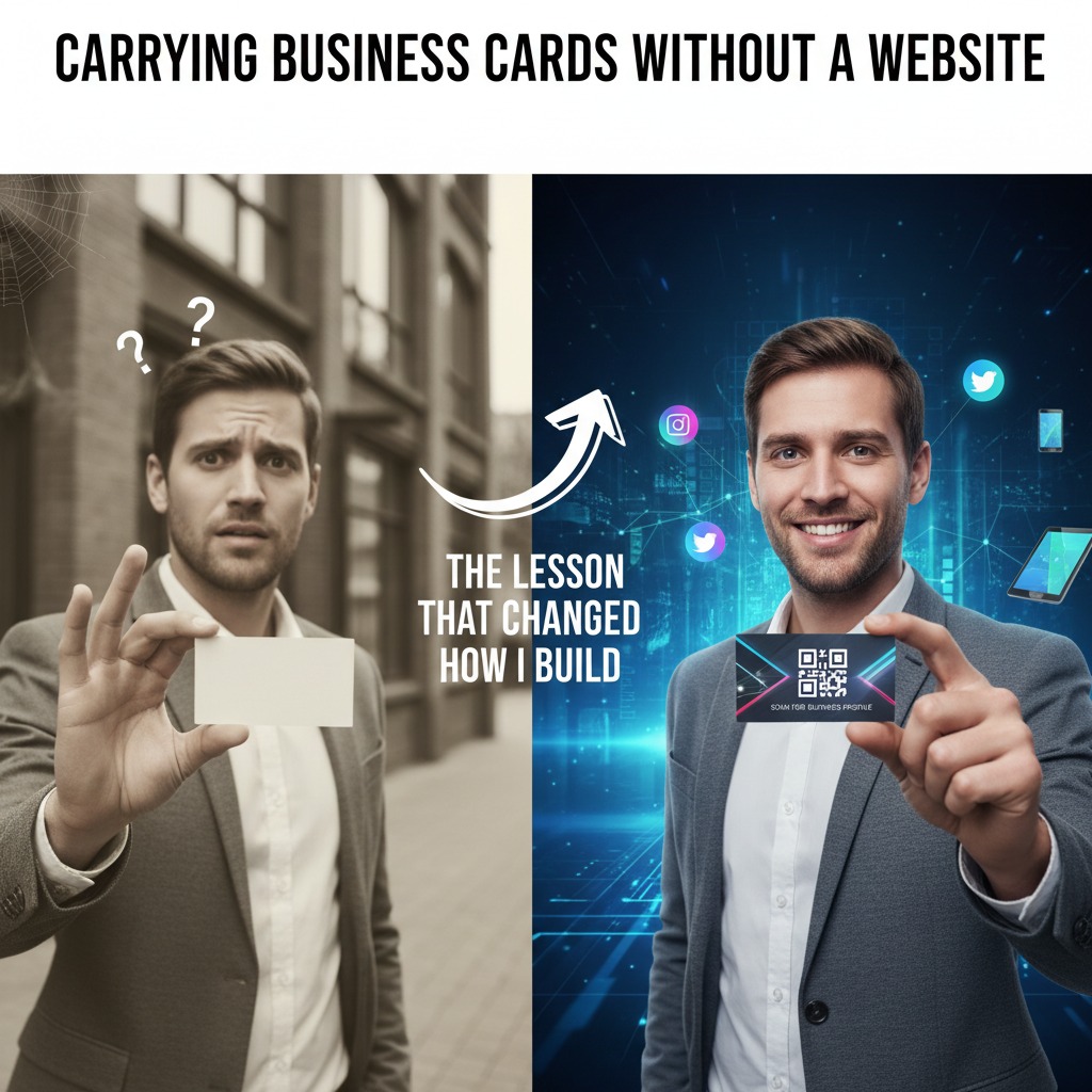 Carrying Business Cards Without a Website: The Lesson That Changed How I Build